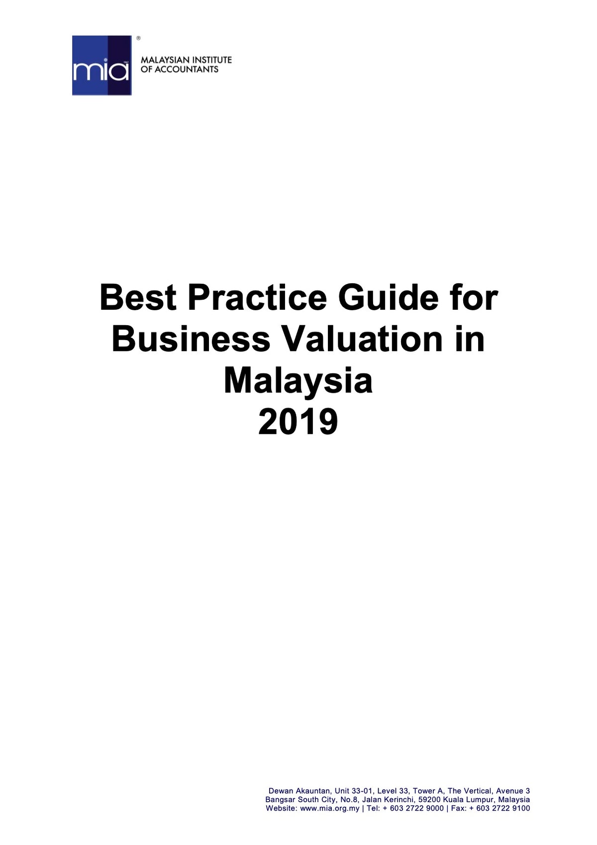 Best Practice Guide for Business Valuation in Malaysia 2019