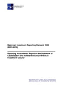 Malaysian Investment Reporting Standard 2030 (MIRS 2030) - 28 Dec 2021